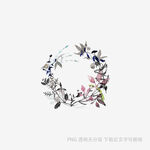 花卉飞鸟组成的环形图案
