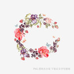 花卉环绕的字母C图案