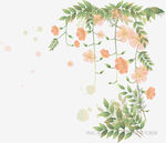 手绘垂挂花卉绿植装饰图