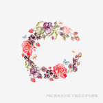 水彩花卉花环图案设计