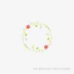 手绘花卉花环图案设计