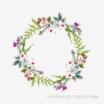 手绘花卉花环图案设计