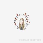女孩置身花卉环绕的梦幻场景