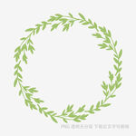 绿色清新植物花环图案