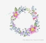 手绘花卉花环装饰图案