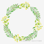 手绘清新花环装饰图案