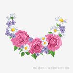 玫瑰雏菊花卉项链图案