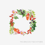 手绘多彩花卉花环图案
