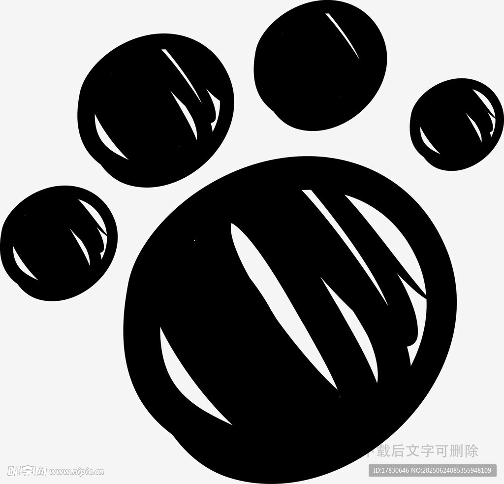 黑色动物爪印图案