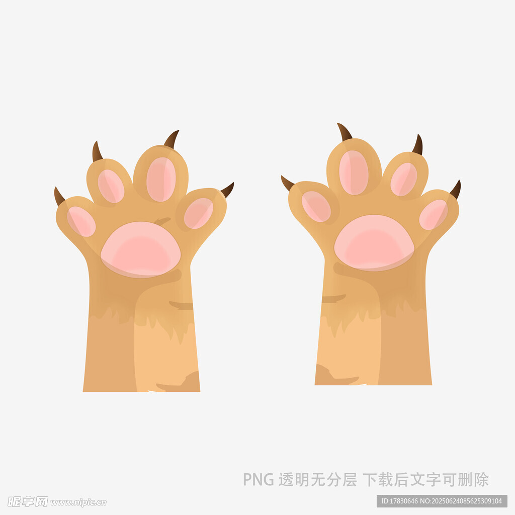 可爱动物爪子插画