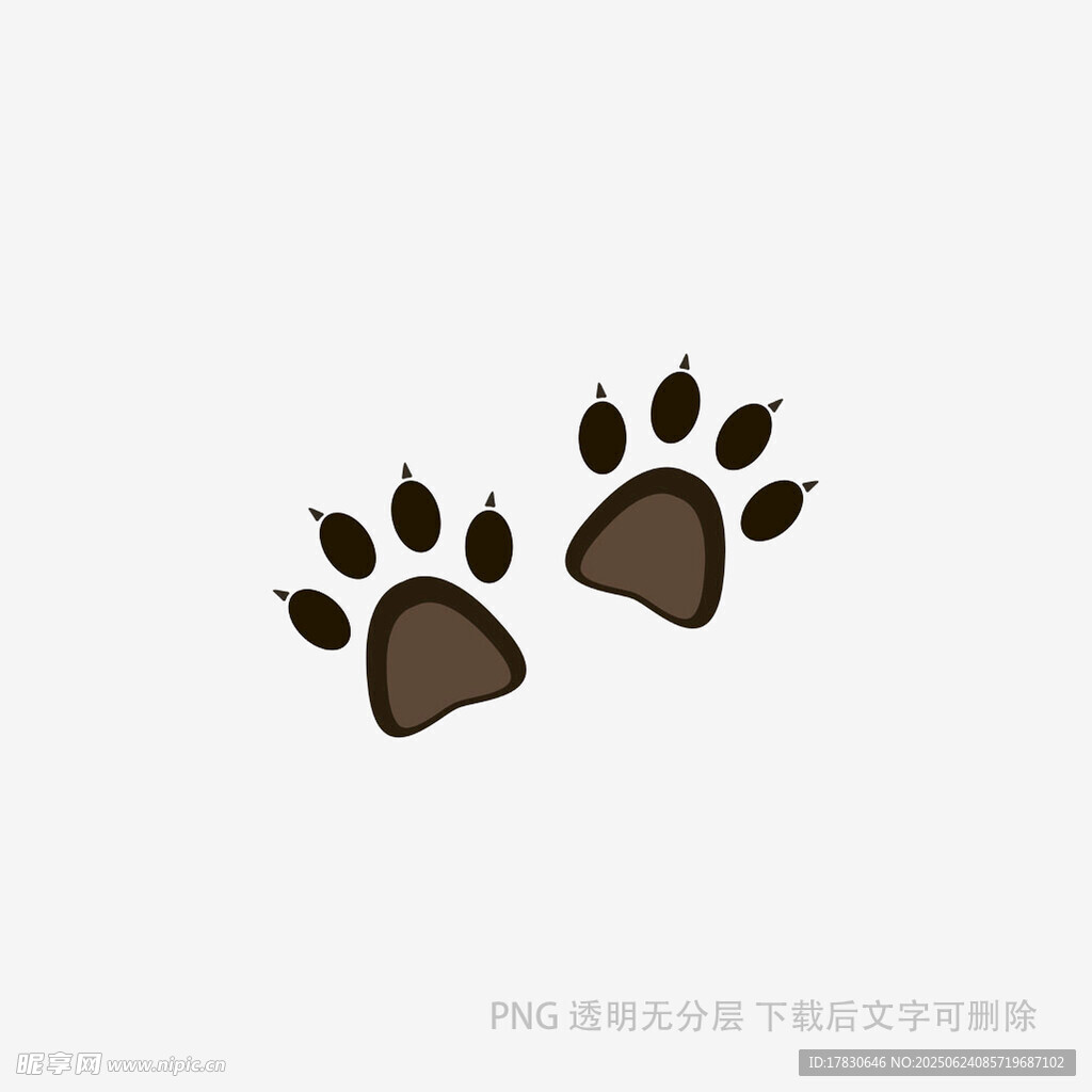 可爱动物爪印图案设计