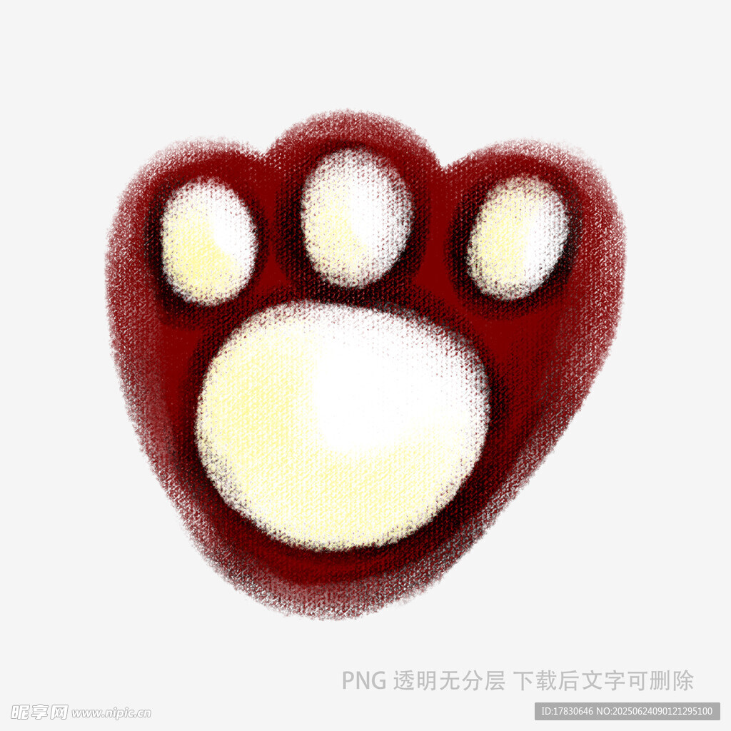 可爱红色动物爪印图案