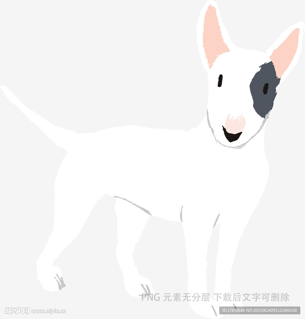 可爱牛头梗插画