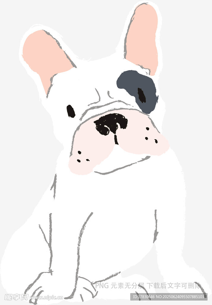 可爱法斗插画