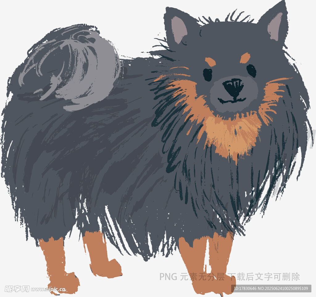 可爱长毛犬插画形象