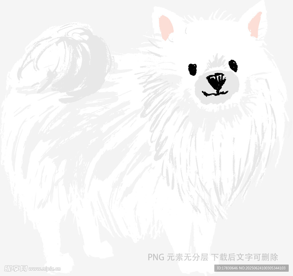 可爱萨摩耶犬插画形象