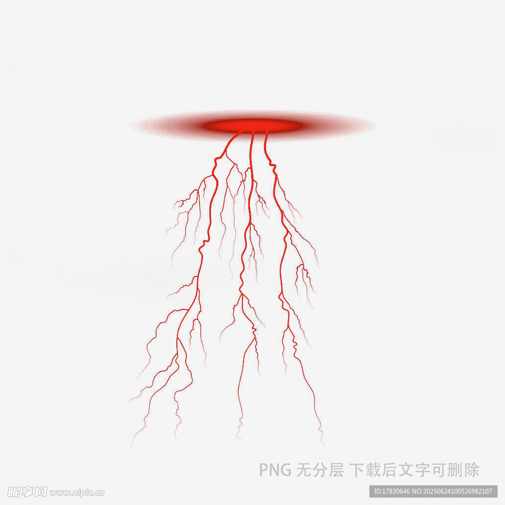 红色闪电状血管图案