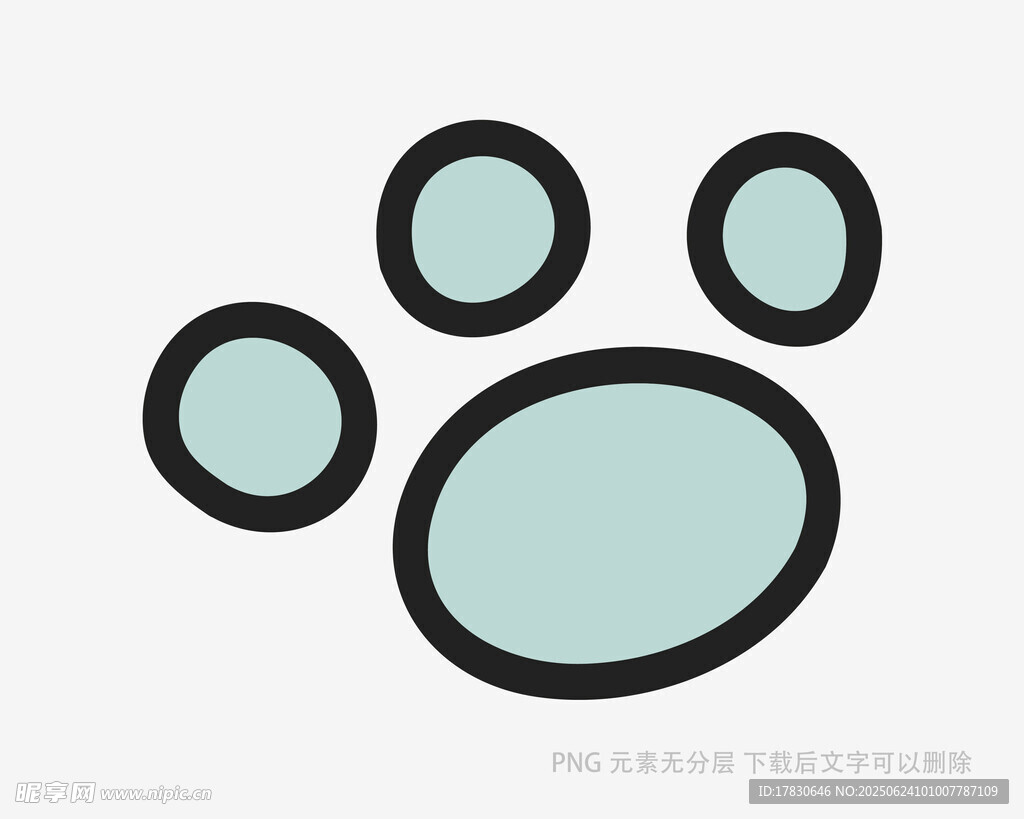简约蓝黑动物爪印图案