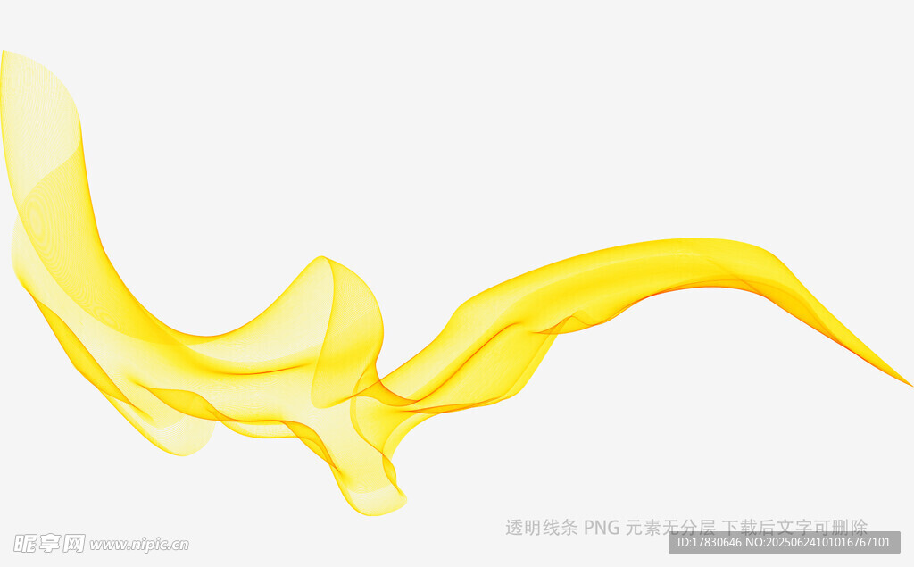 飘逸黄色丝带抽象画面