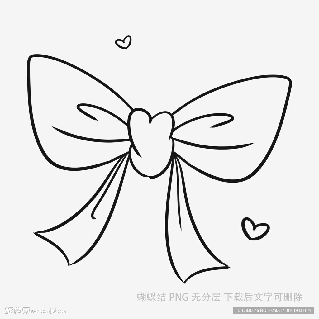 简约蝴蝶结线条插画