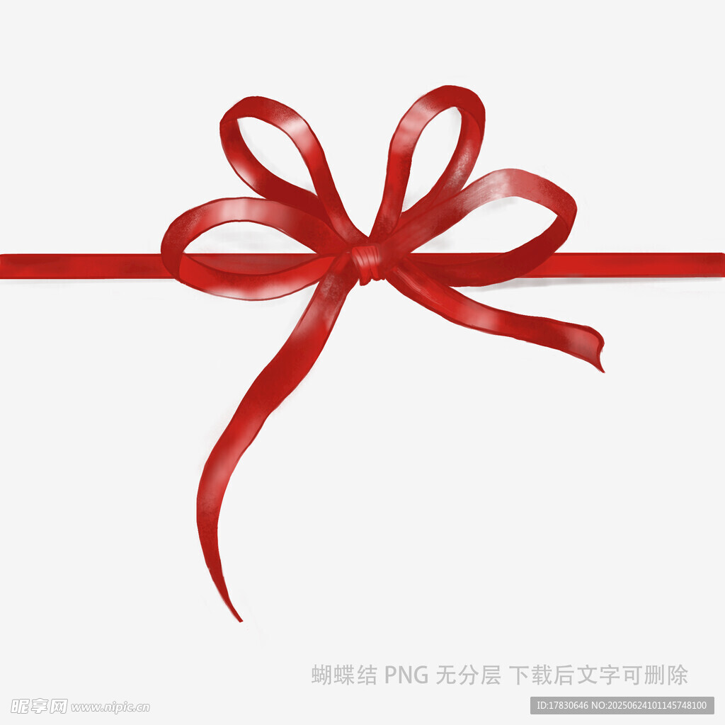 红色蝴蝶结丝带装饰图案