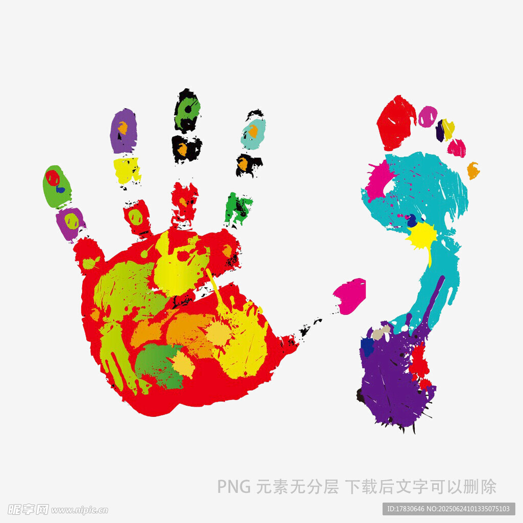 彩色手印艺术图案