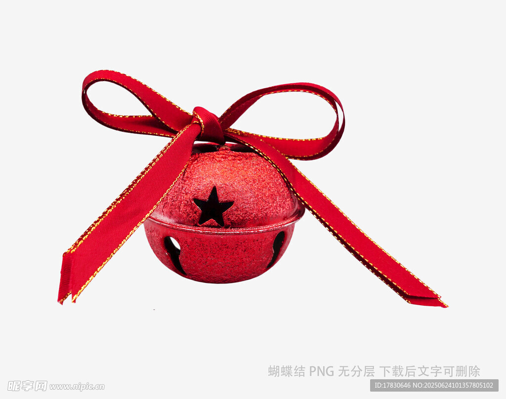 红色铃铛配红丝带装饰