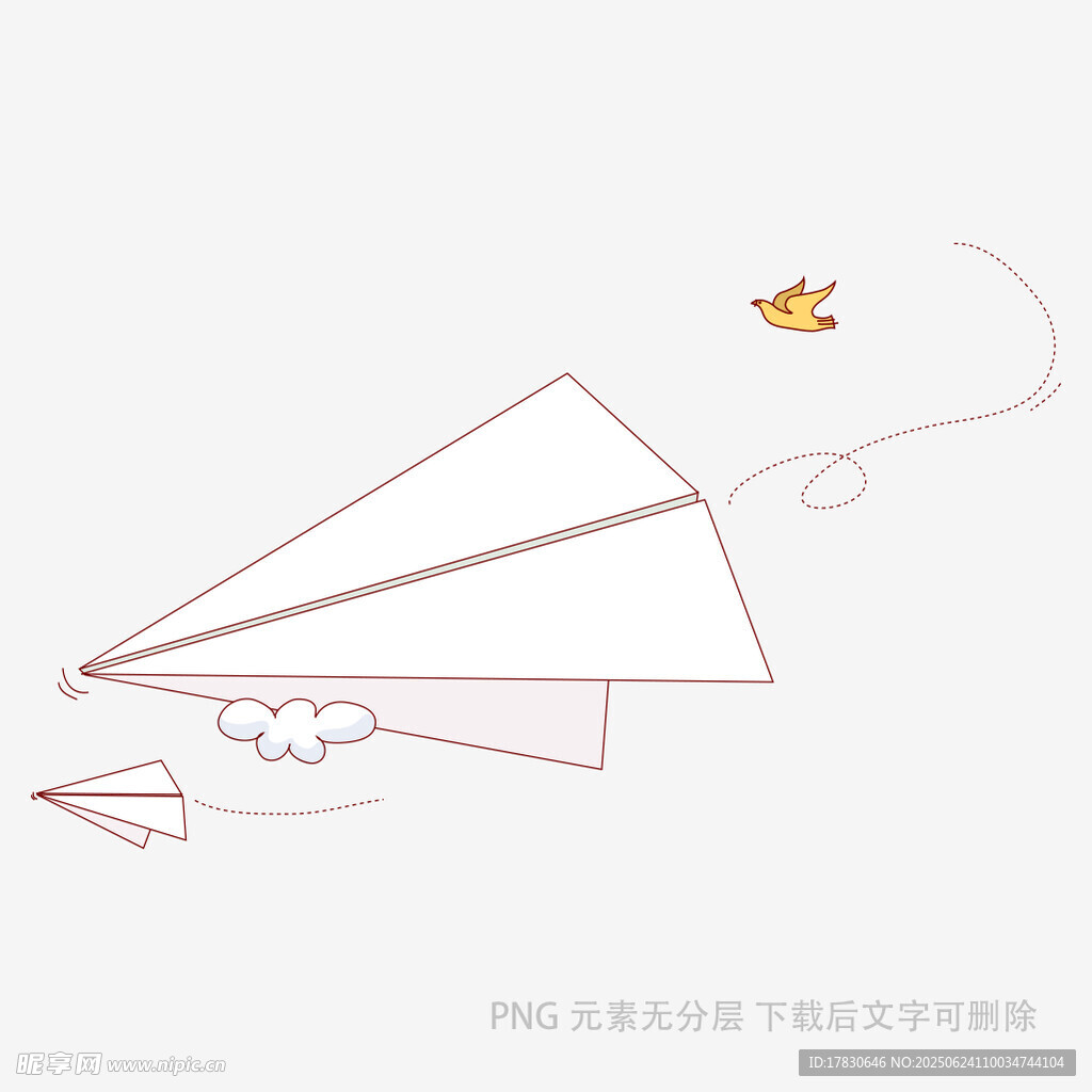纸飞机与飞鸟的梦幻场景