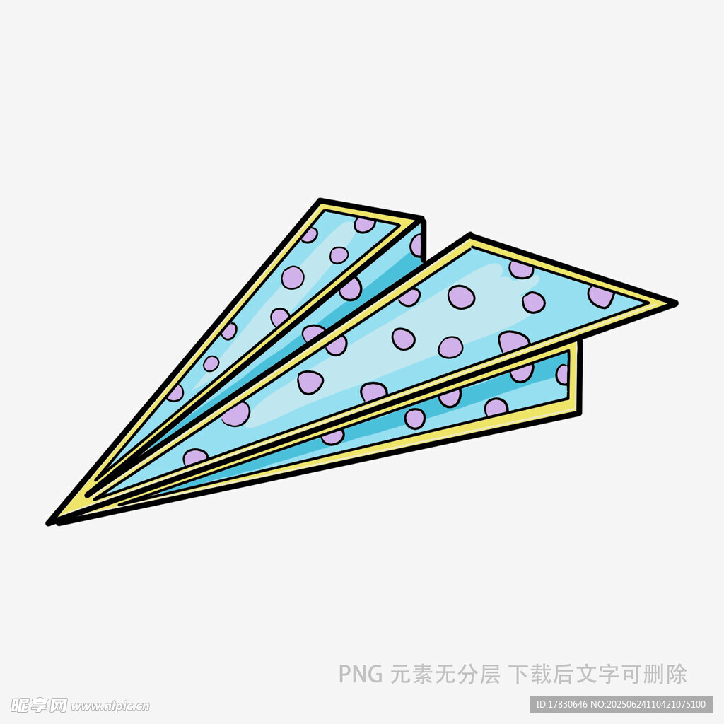 彩色波点纸飞机