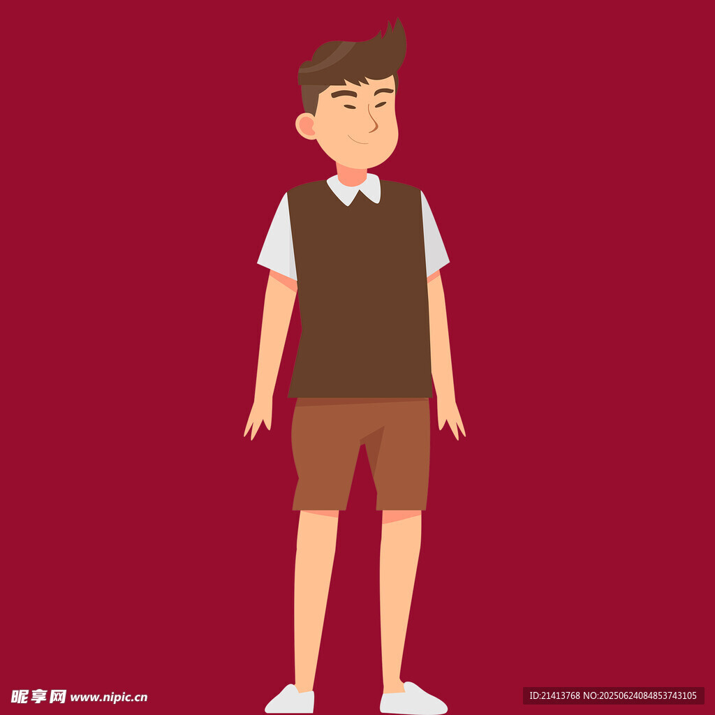 站立的休闲风男孩