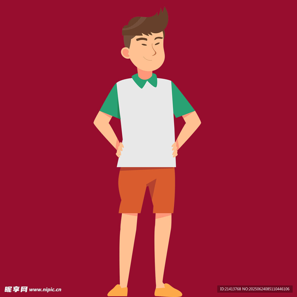 站立的休闲风男孩