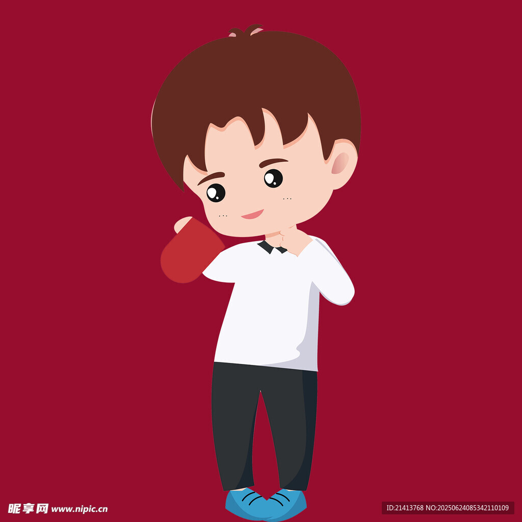 打乒乓球的小男孩