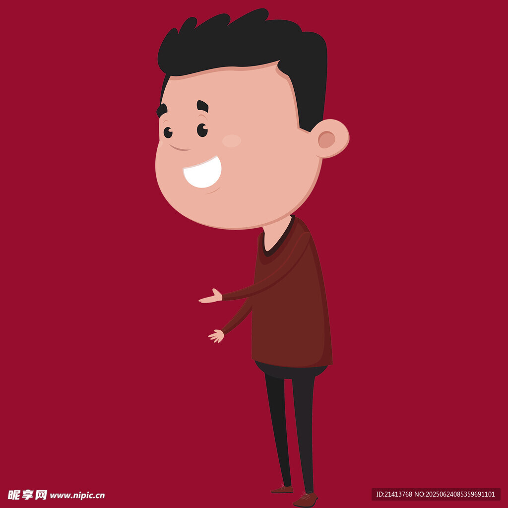 微笑男子伸手示意