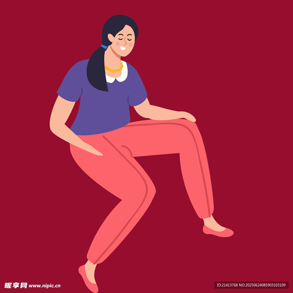 跳跃的活力女性