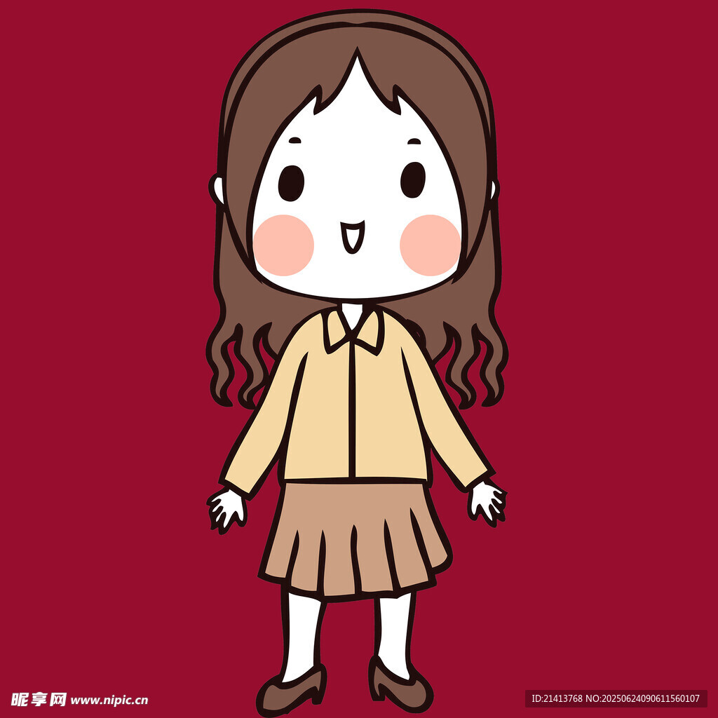 可爱卡通女孩穿搭形象