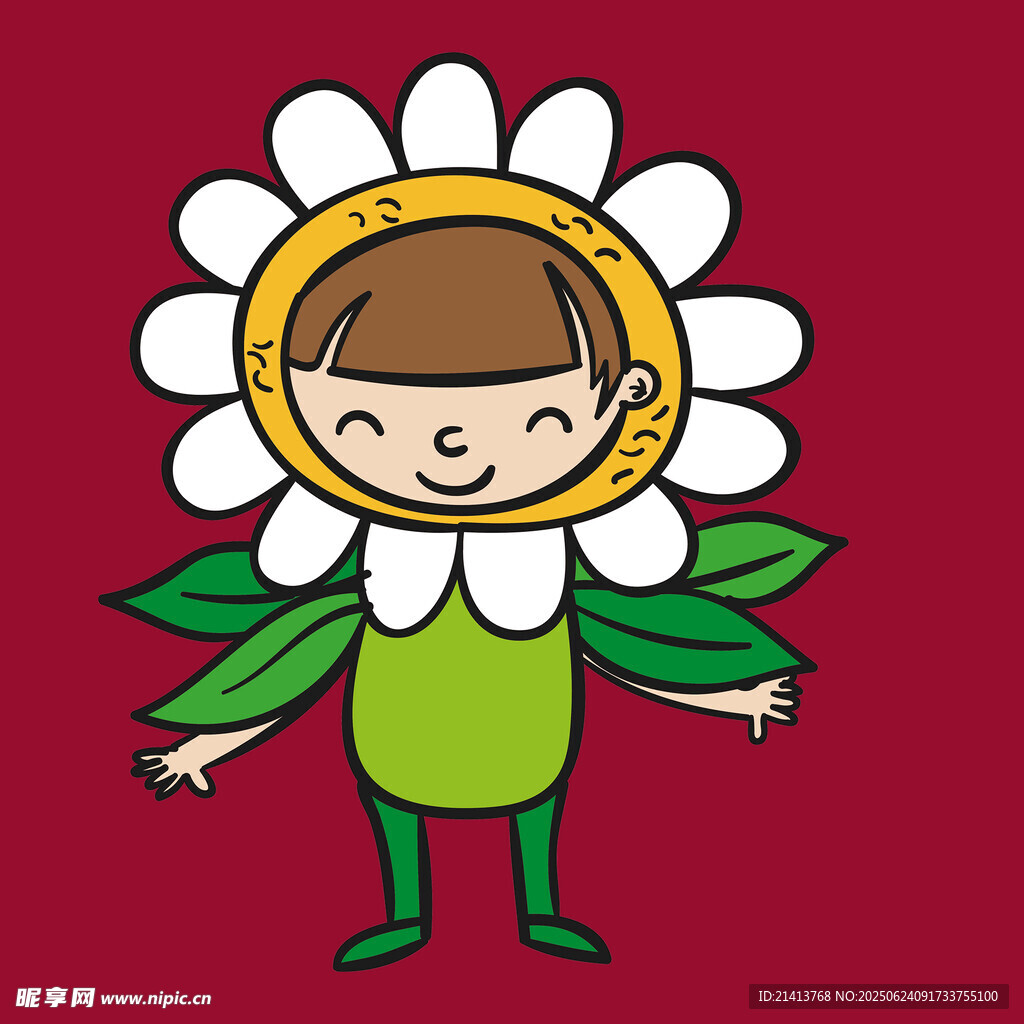 穿花朵服装的可爱小孩