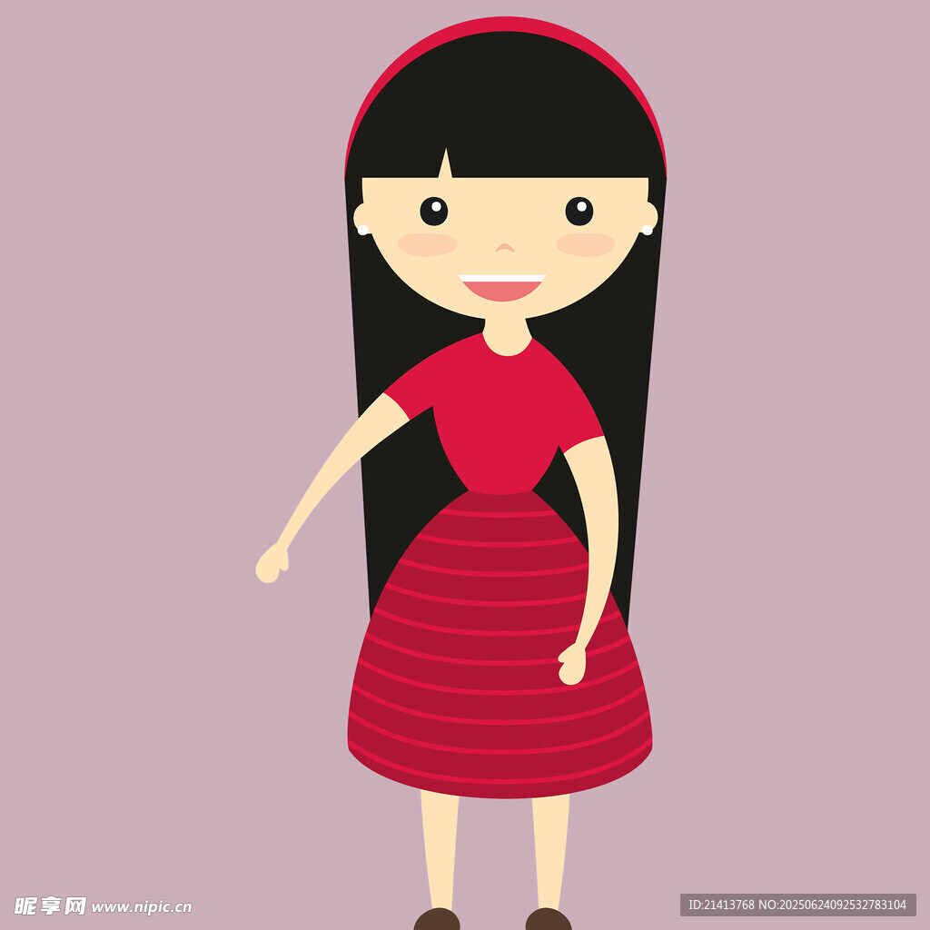 红衣女孩卡通形象