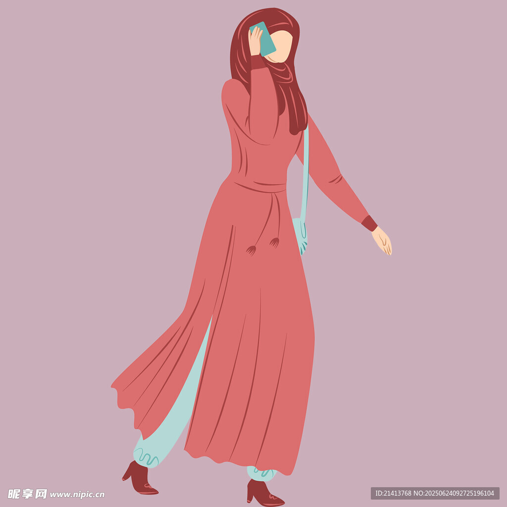 身着长裙的时尚女性