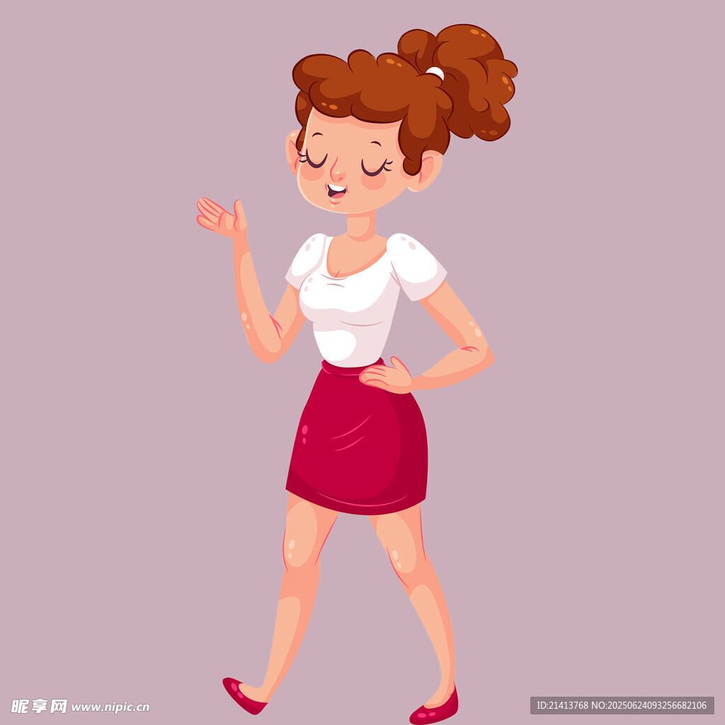 俏皮女孩优雅姿态