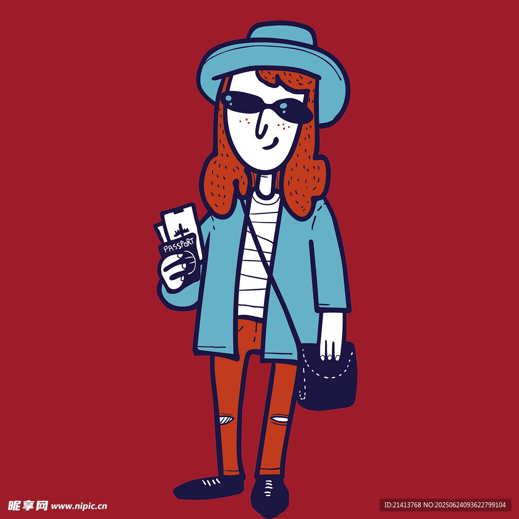 时尚女孩手持咖啡与报纸
