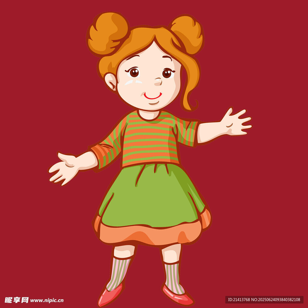 可爱双马尾小女孩