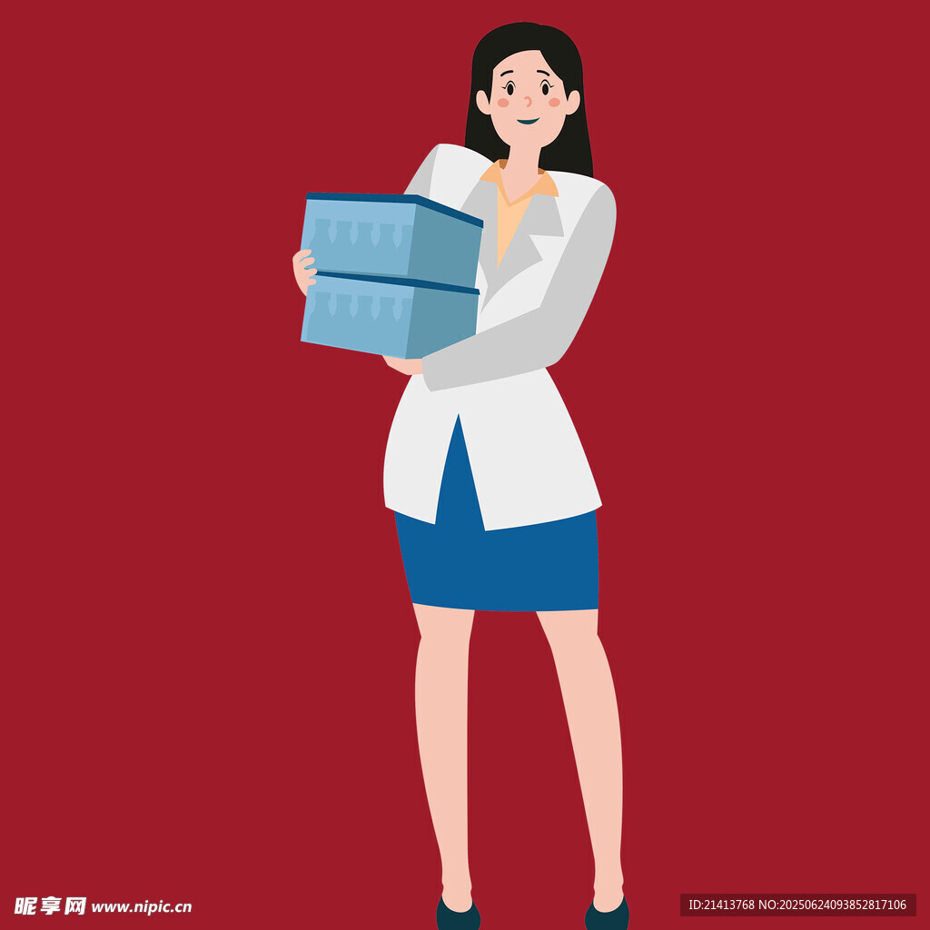 职业女性手持文件夹