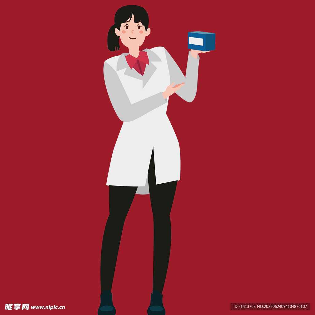女医生手持医疗卡