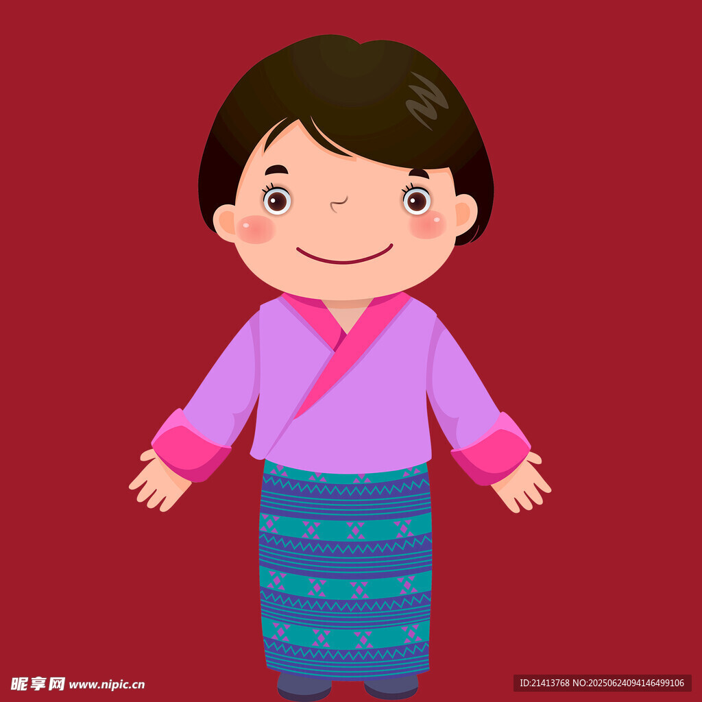 穿传统服饰的可爱小孩