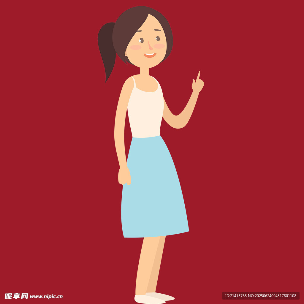 红衣女孩竖拇指