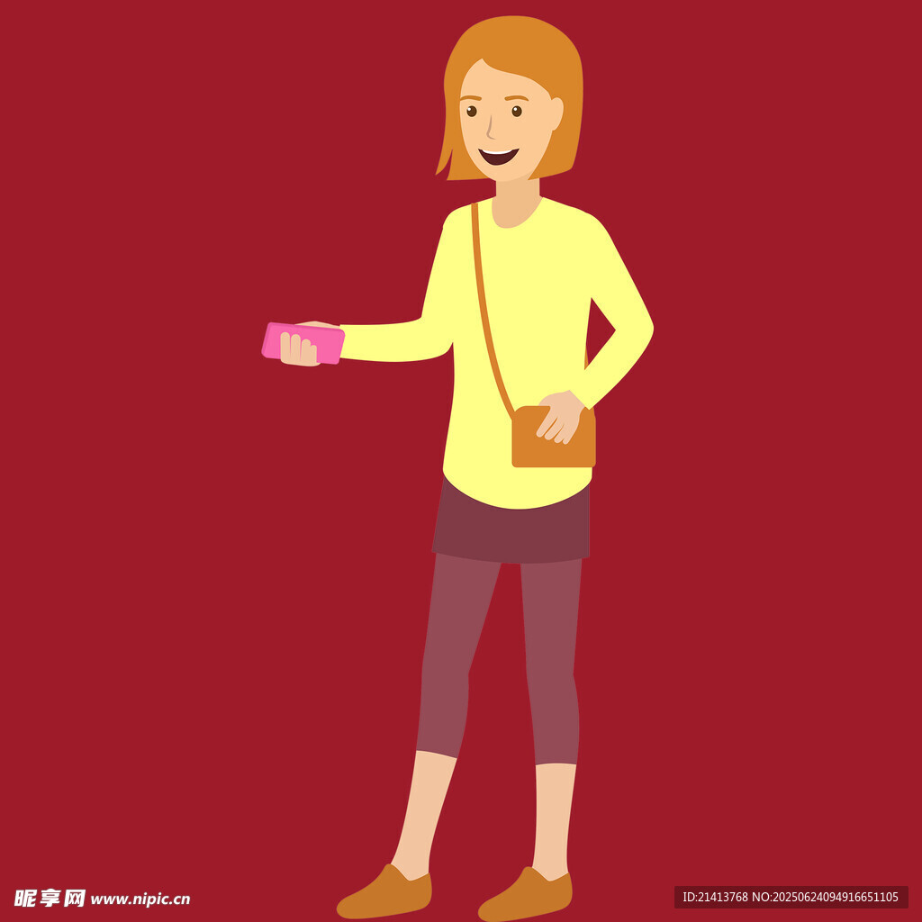 手持手机的休闲女性