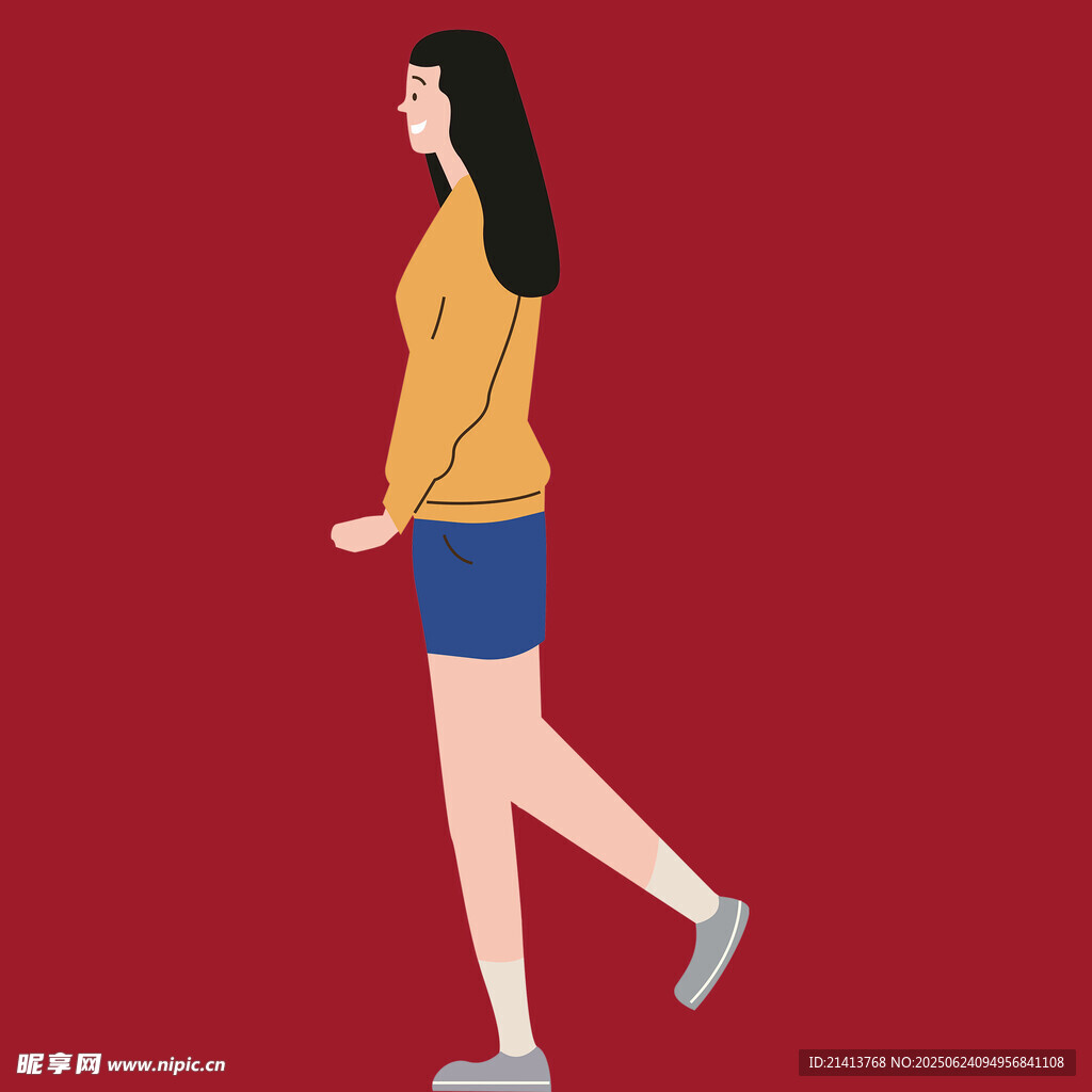 行走的时尚女孩