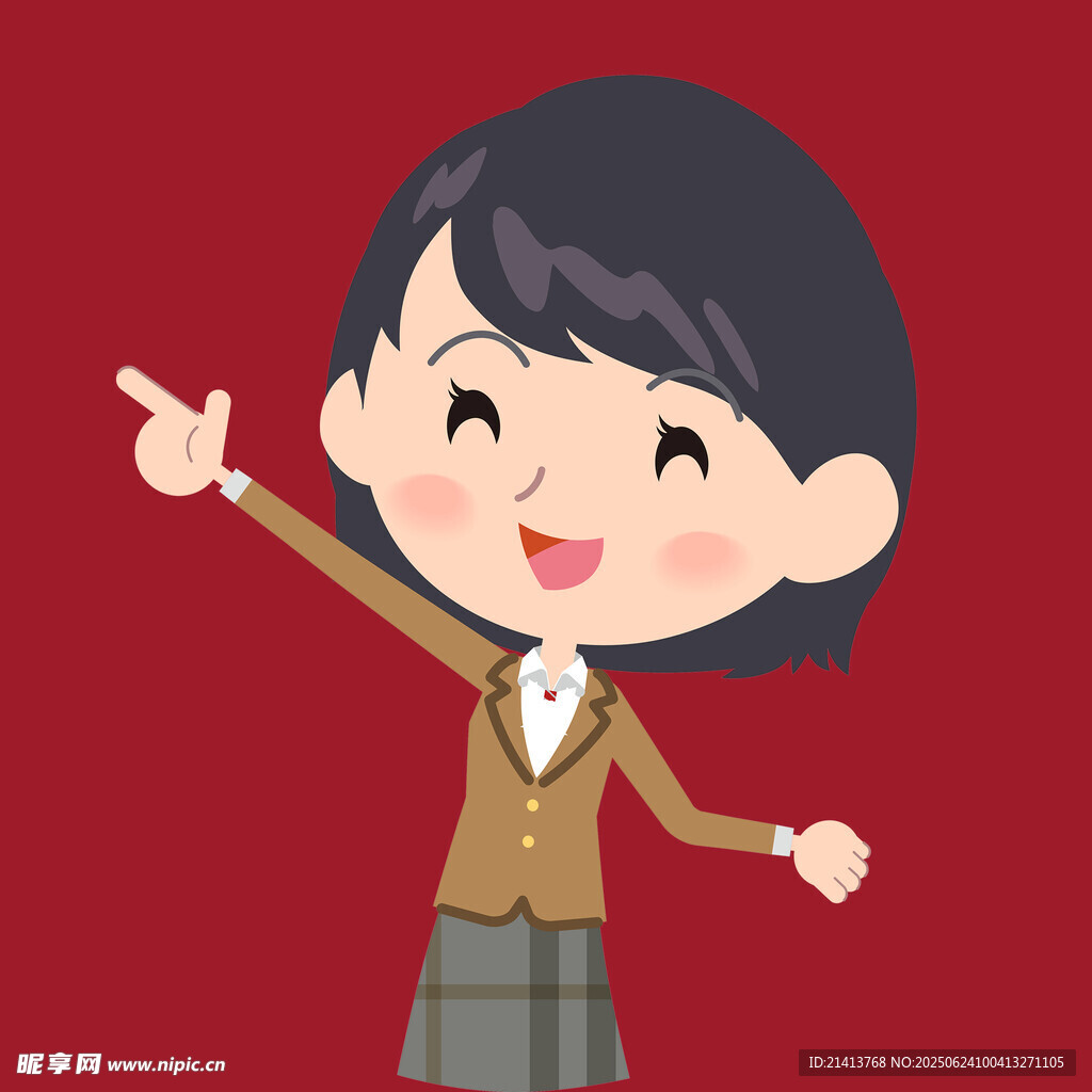 可爱女生俏皮指路