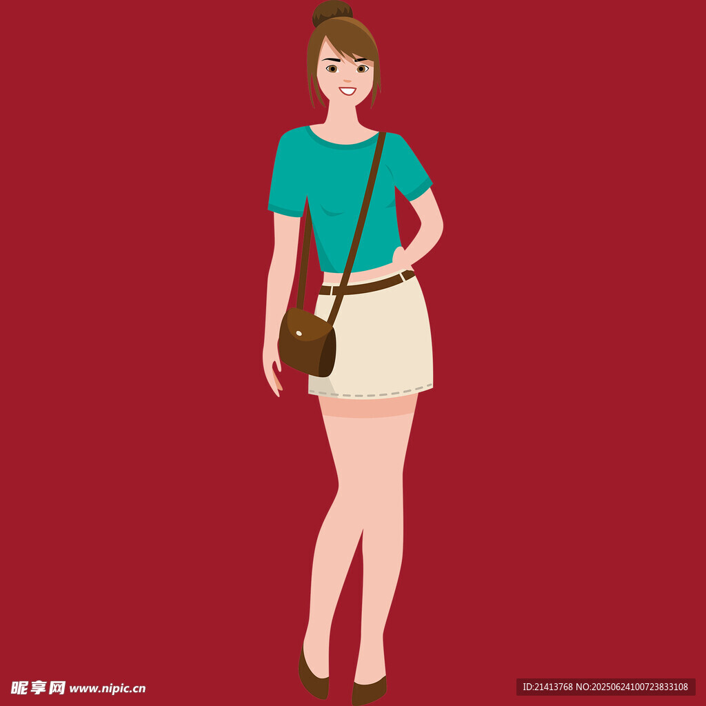 时尚挎包女子形象