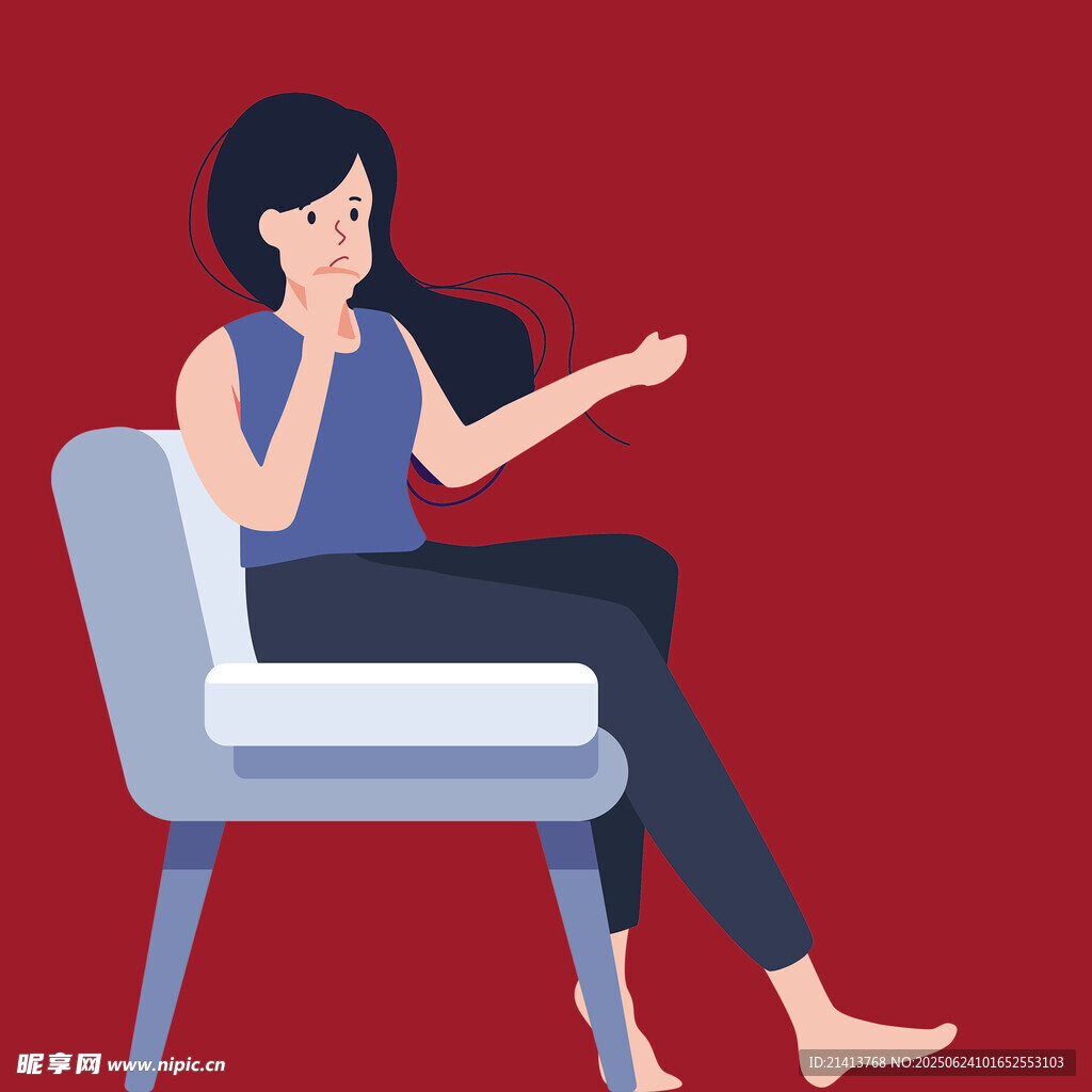 放松坐姿的女性